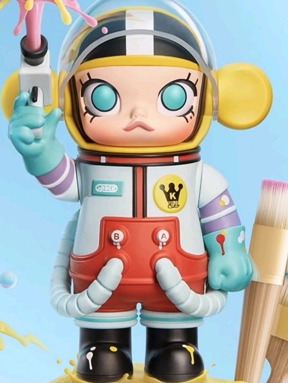 Pop Mart Mega Space Molly Series 1 Little Painter Molly Vinyl Blind Box Figure